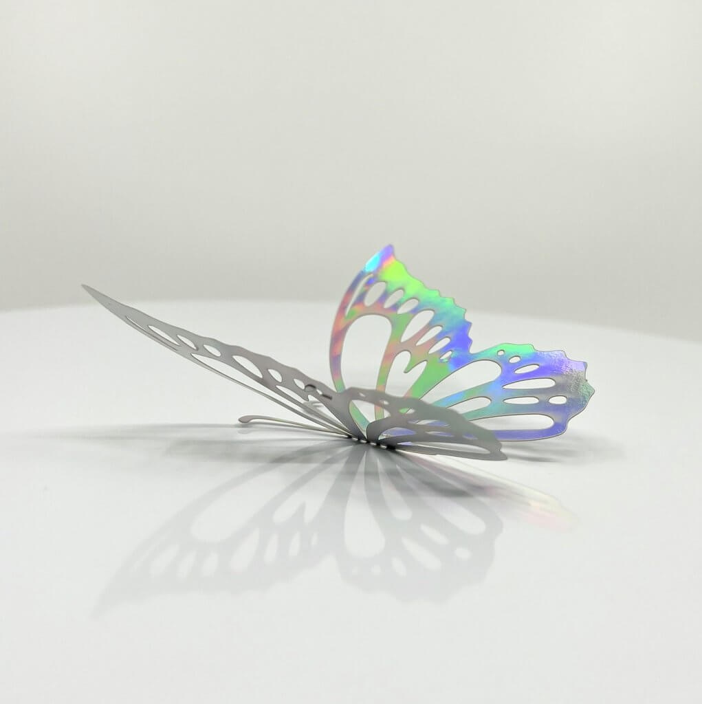 3D Removable Paper Butterfly Wall Sticker 3 Size 12 Pack - Metallic Silver - HB002-S