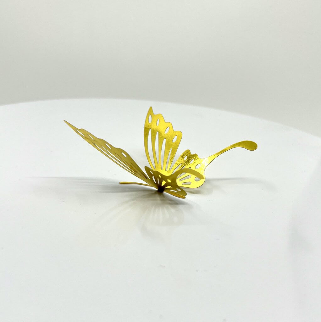 3D Removable Paper Butterfly Wall Sticker 3 Size 12 Pack - Metallic Gold - HB003