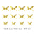 3D Removable Paper Butterfly Wall Sticker 3 Size 12 Pack - Metallic Gold - HB003