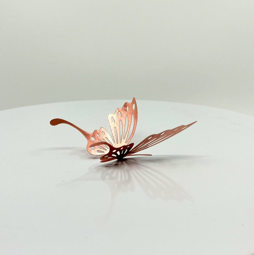 3D Removable Paper Butterfly Wall Sticker 3 Size 12 Pack - Metallic Rose Gold - HB003-RG