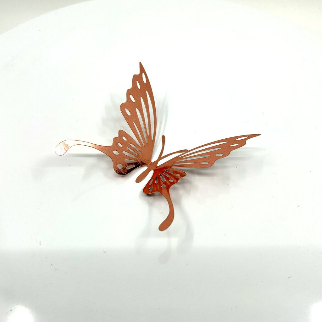 3D Removable Paper Butterfly Wall Sticker 3 Size 12 Pack - Metallic Rose Gold - HB003-RG