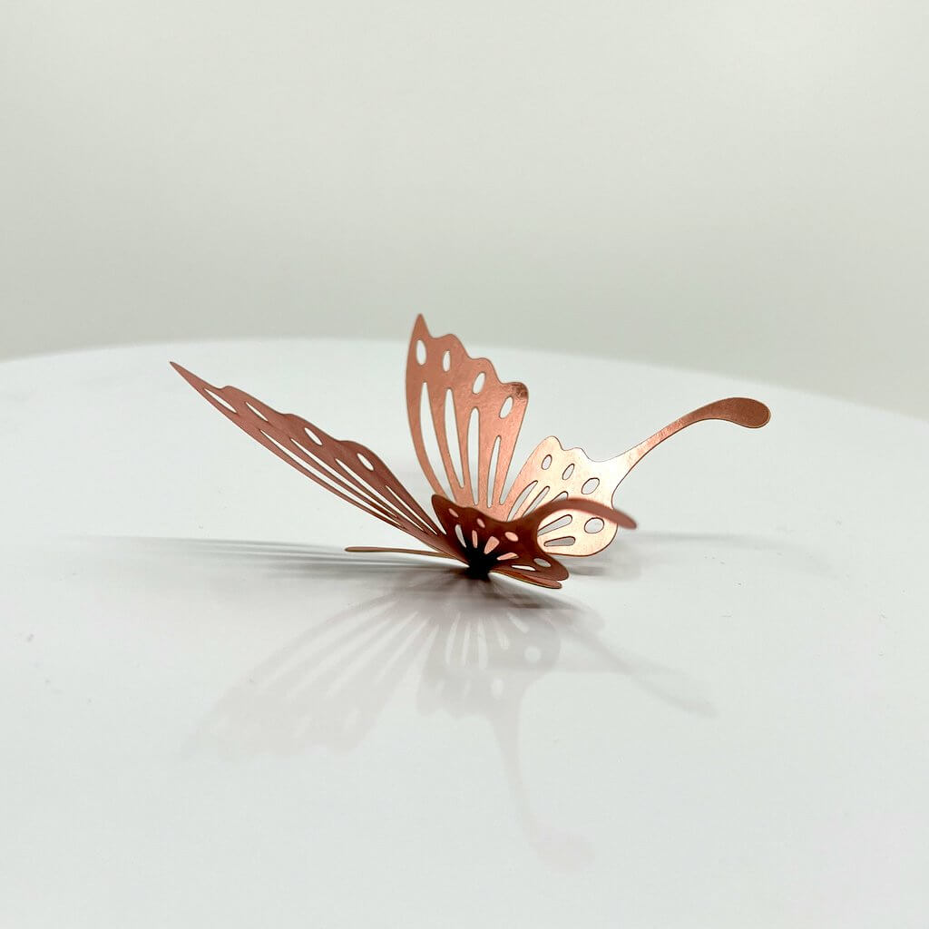 3D Removable Paper Butterfly Wall Sticker 3 Size 12 Pack - Metallic Rose Gold - HB003-RG