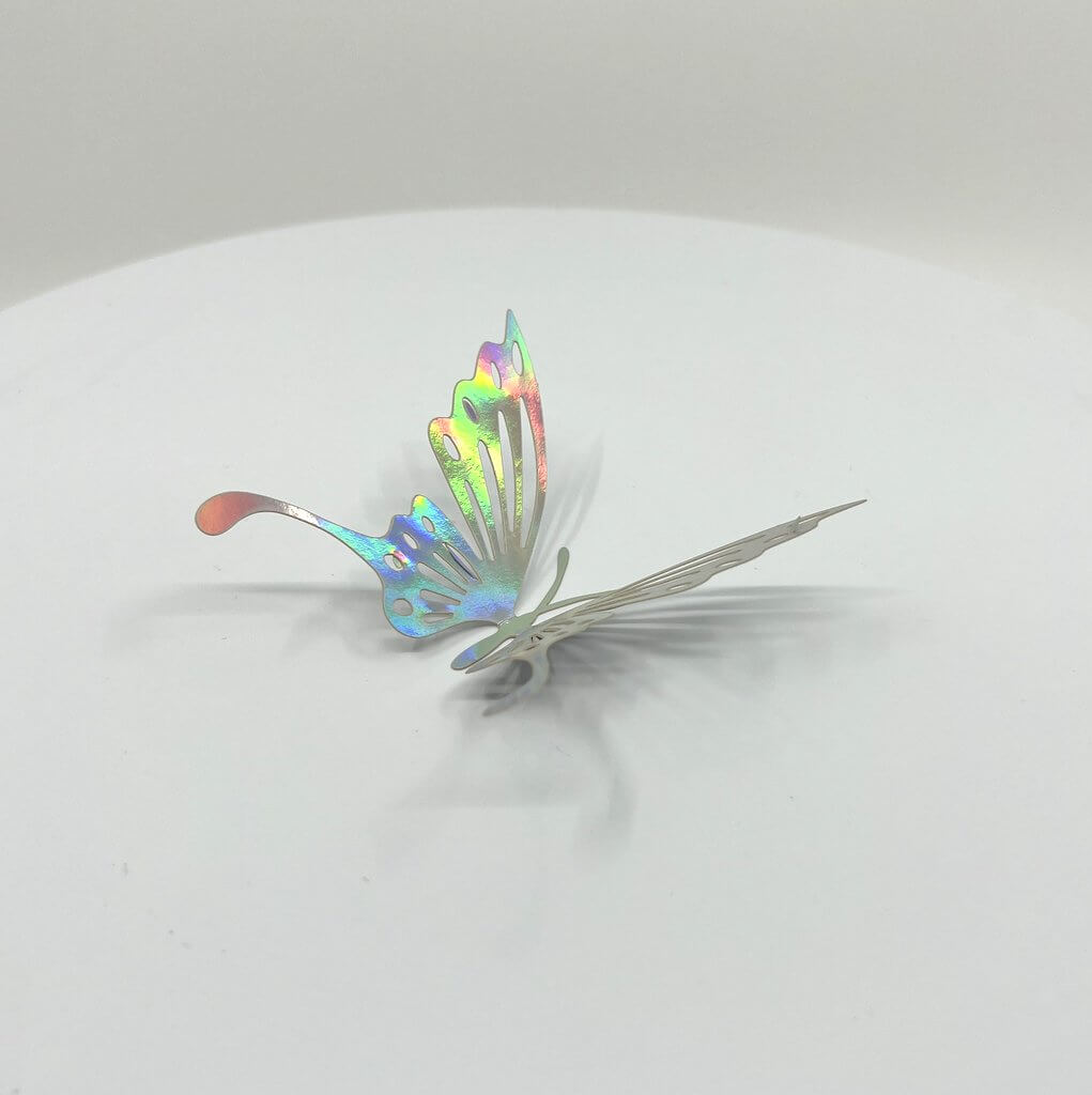 3D Removable Paper Butterfly Wall Sticker 3 Size 12 Pack - Metallic Silver - HB003.S