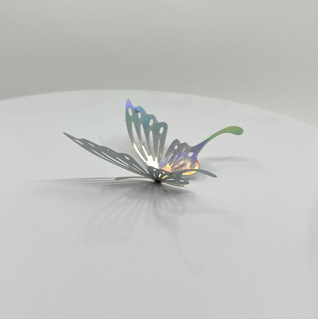 3D Removable Paper Butterfly Wall Sticker 3 Size 12 Pack - Metallic Silver - HB003.S