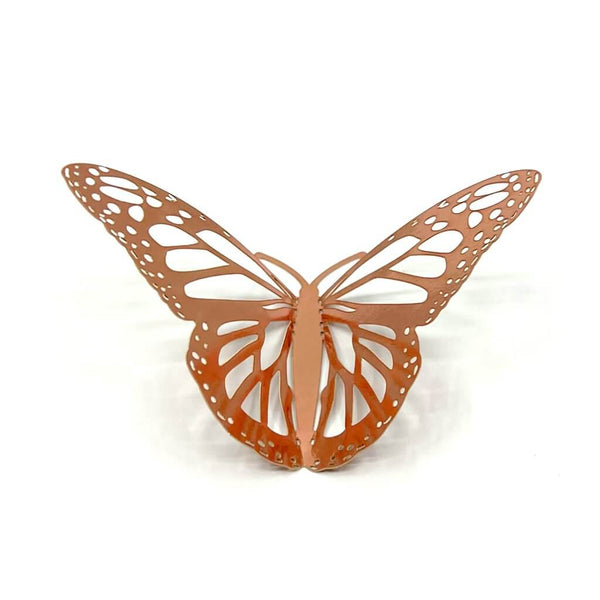 3D Metallic Rose Gold Paper Butterfly Wall Sticker 12pk
