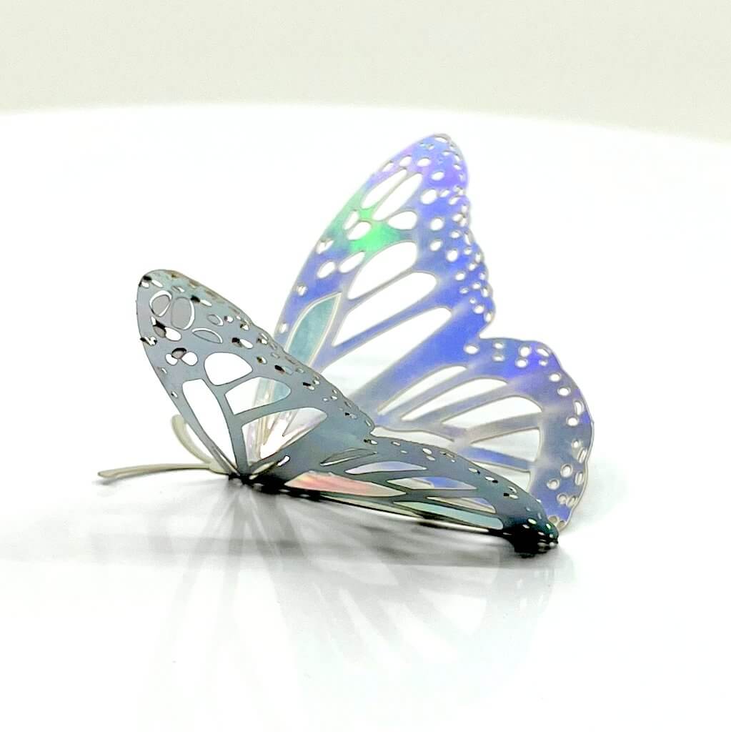 3D Removable Paper Butterfly Wall Sticker 3 Size 12 Pack - Metallic Silver - HB004-S