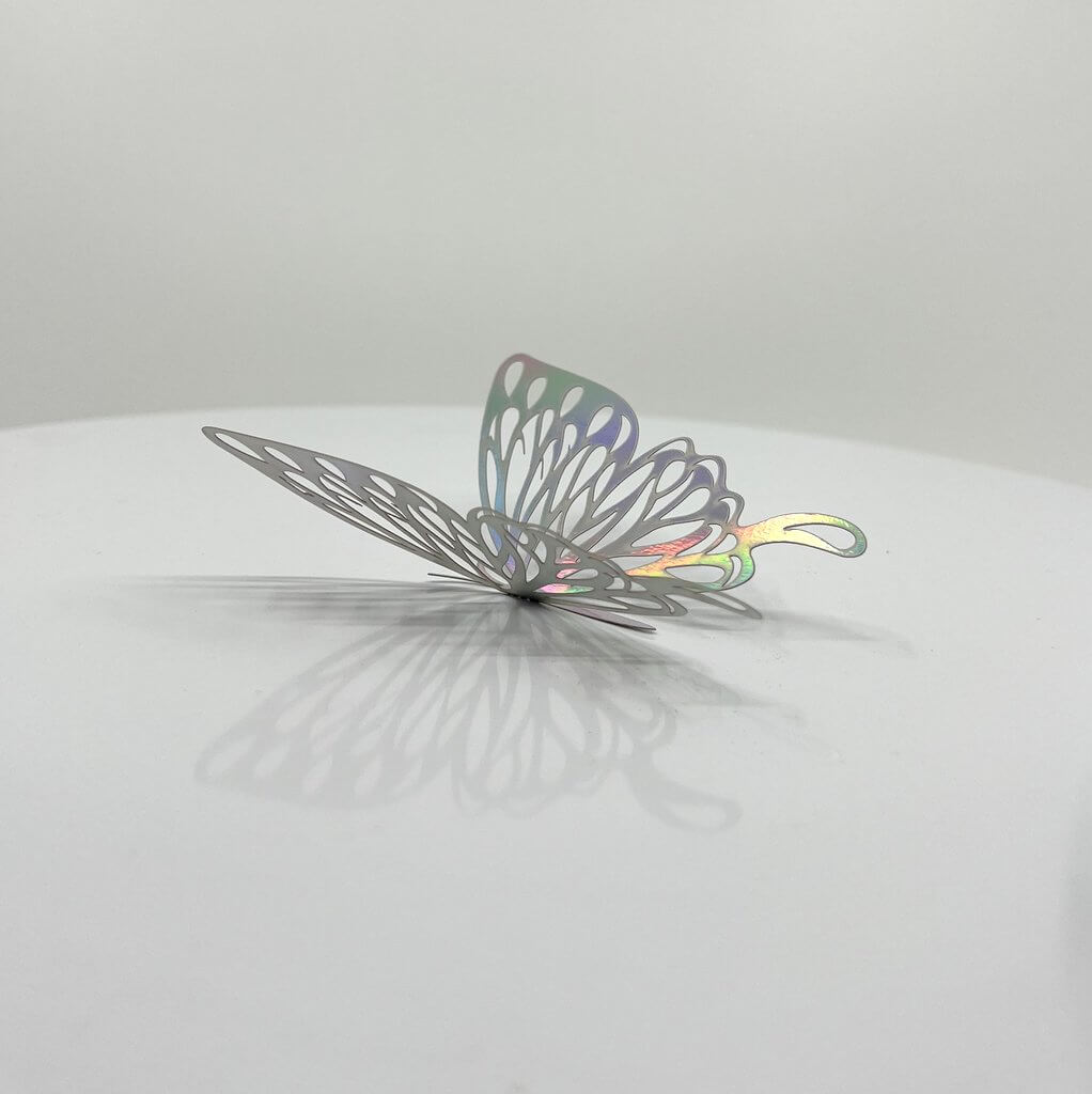 3D Removable Paper Butterfly Wall Sticker 3 Size 12 Pack - Metallic Silver - HB005.S