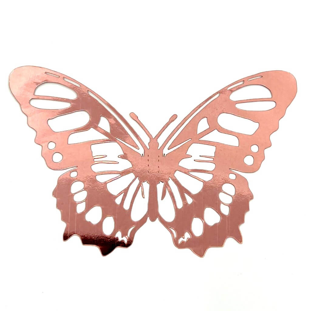 3D Removable Paper Butterfly Wall Sticker 3 Size 12 Pack - Metallic Rose Gold - HB006-RG