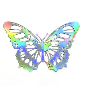 3D Removable Paper Butterfly Wall Sticker 3 Size 12 Pack - Metallic Silver - HB006-S
