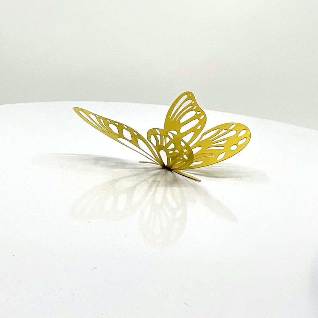 3D Removable Paper Butterfly Wall Sticker 3 Size 12 Pack - Metallic Gold - HB007