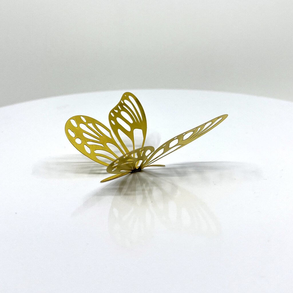3D Removable Paper Butterfly Wall Sticker 3 Size 12 Pack - Metallic Gold - HB007