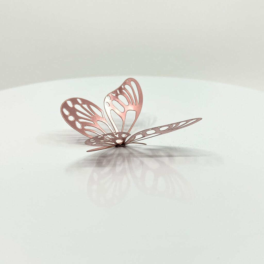 3D Removable Paper Butterfly Wall Sticker 3 Size 12 Pack - Metallic Rose Gold - HB007.RG