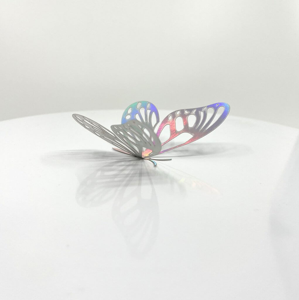 3D Removable Paper Butterfly Wall Sticker 3 Size 12 Pack - Metallic Silver - HB007.S