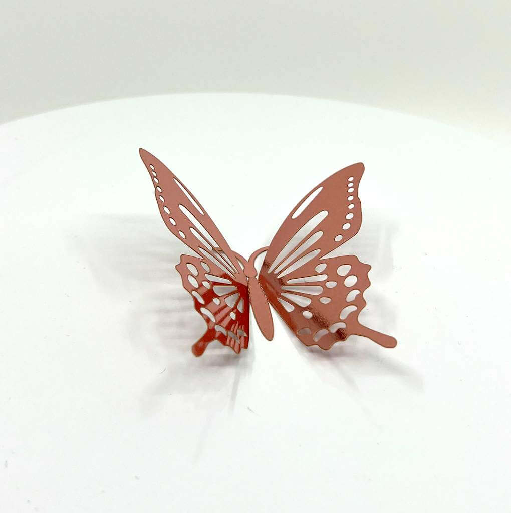 3D Removable Paper Butterfly Wall Sticker 3 Size 12 Pack - Metallic Rose Gold - HB008.RG