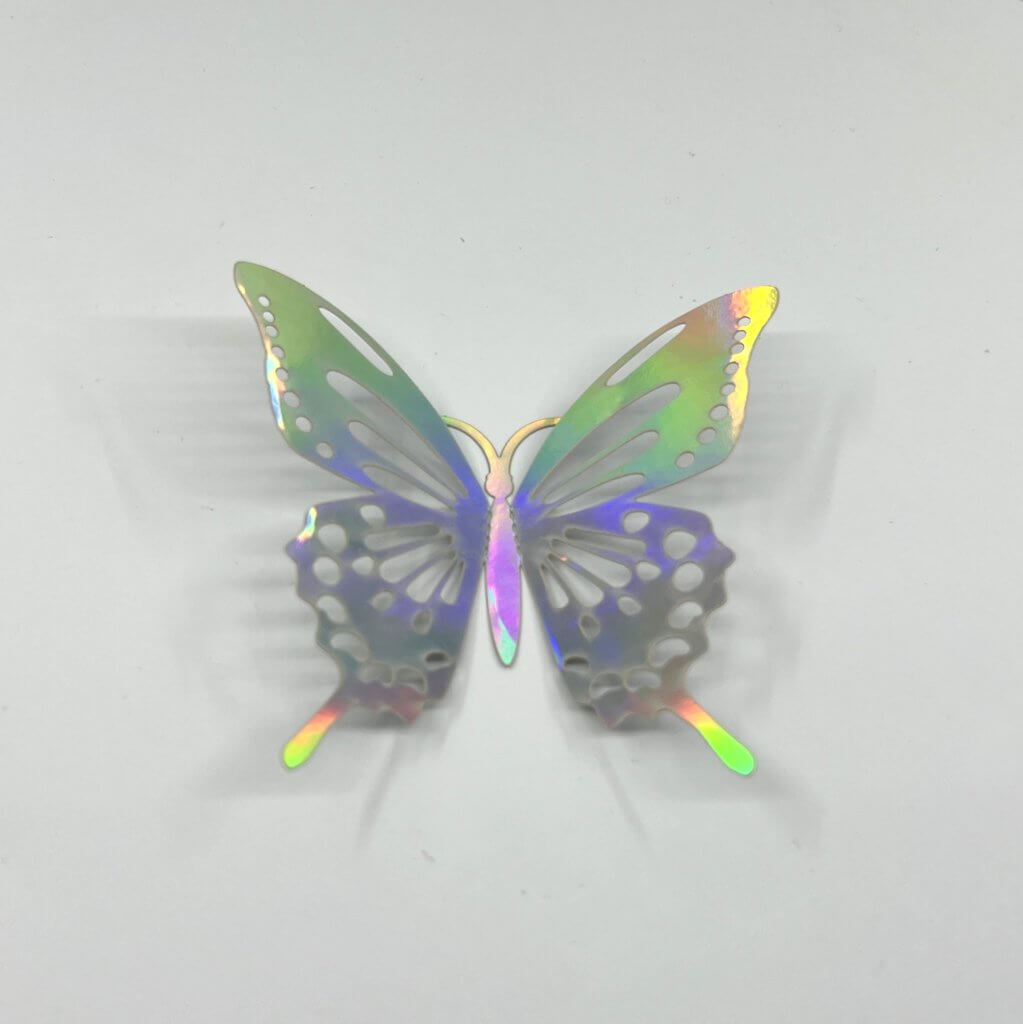 3D Removable Paper Butterfly Wall Sticker 3 Size 12 Pack - Metallic Silver - HB008.S