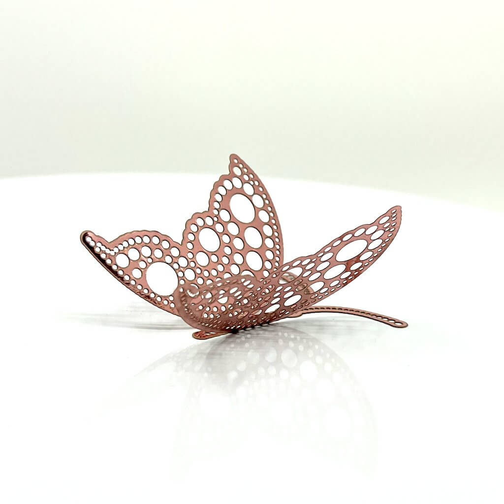 3D Removable Paper Butterfly Wall Sticker 3 Size 12 Pack - Metallic Rose Gold - HB009