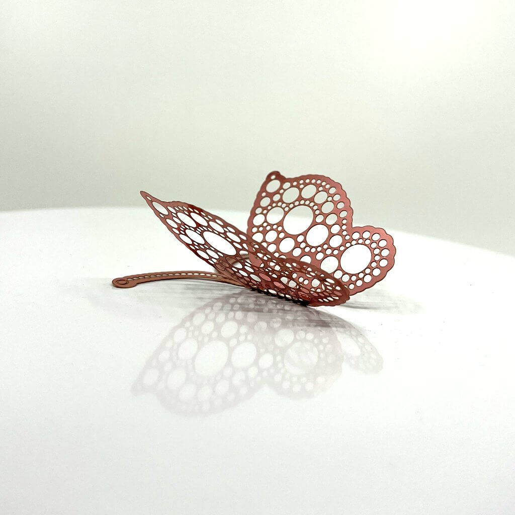 3D Removable Paper Butterfly Wall Sticker 3 Size 12 Pack - Metallic Rose Gold - HB010.RG
