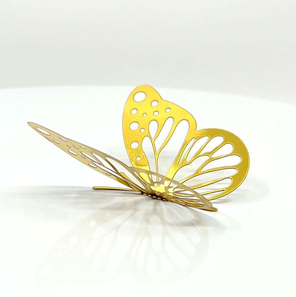 3D Removable Paper Butterfly Wall Sticker 3 Size 12 Pack - Metallic Gold - HB011