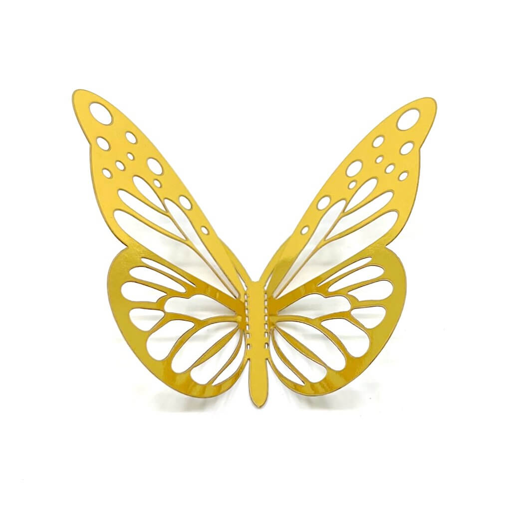 3D Removable Paper Butterfly Wall Sticker 3 Size 12 Pack - Metallic Gold - HB011