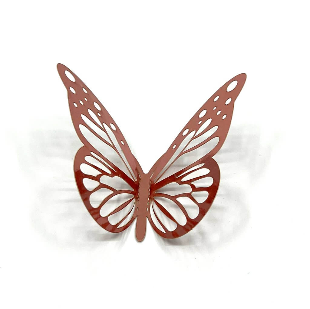 3D Removable Paper Butterfly Wall Sticker 3 Size 12 Pack - Metallic Rose Gold - HB011-RG