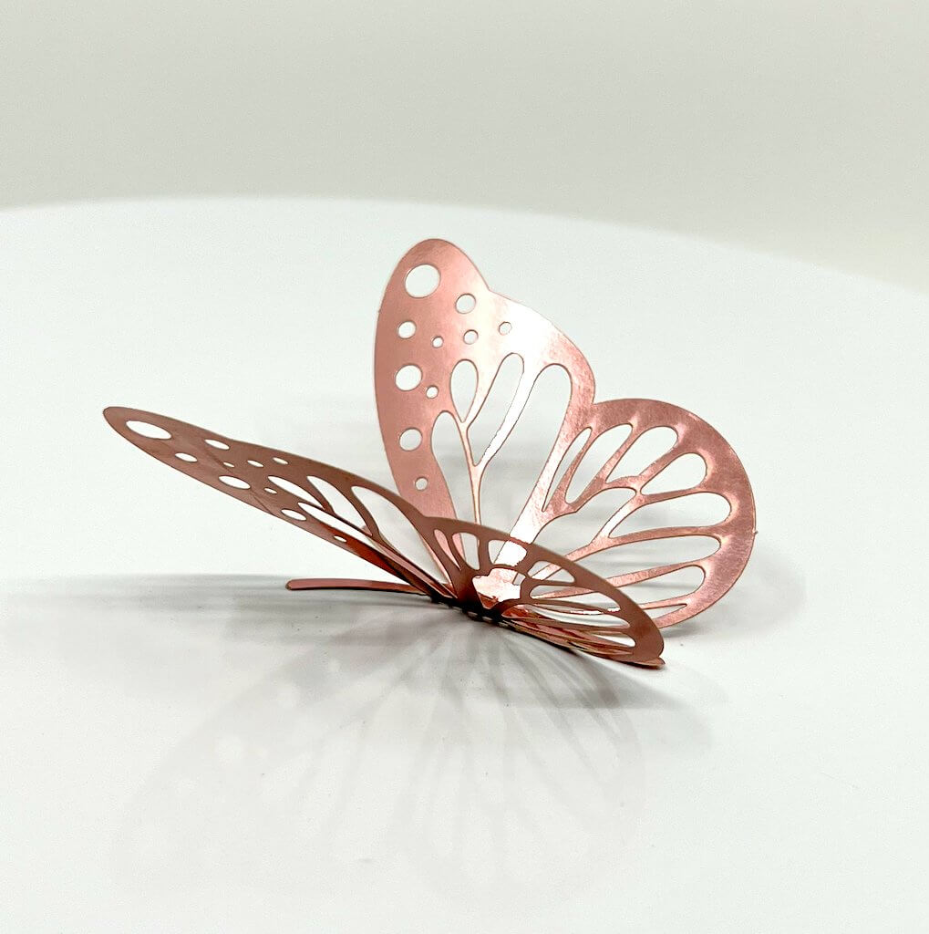 3D Removable Paper Butterfly Wall Sticker 3 Size 12 Pack - Metallic Rose Gold - HB011-RG
