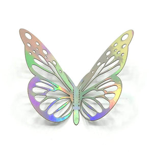 3D Removable Paper Butterfly Wall Sticker 3 Size 12 Pack - Metallic Silver - HB011-S