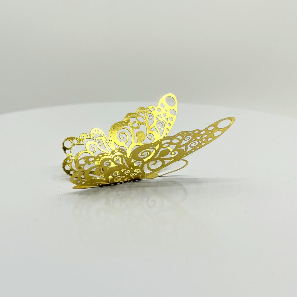 3D Removable Paper Butterfly Wall Sticker 3 Size 12 Pack - Metallic Gold - HB012.G