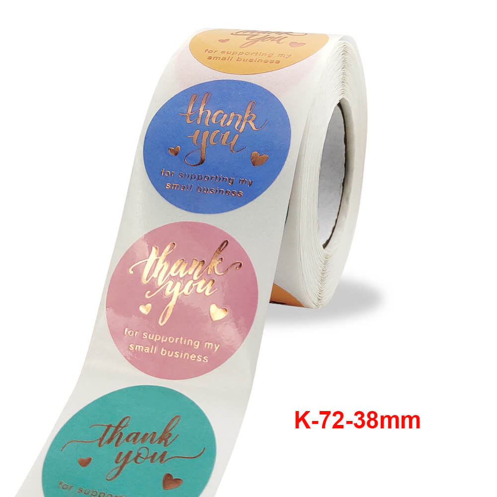3.8cm Round Thank You For Supporting My Small Business Sticker 4 Design 50 Pack - K72-38
