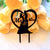 Silhouette Couple Hugging Mr and Mrs Heart Shaped Wedding Cake Topper