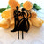 Silhouette Bride and Groom Arm in Arm Wedding Cake Topper