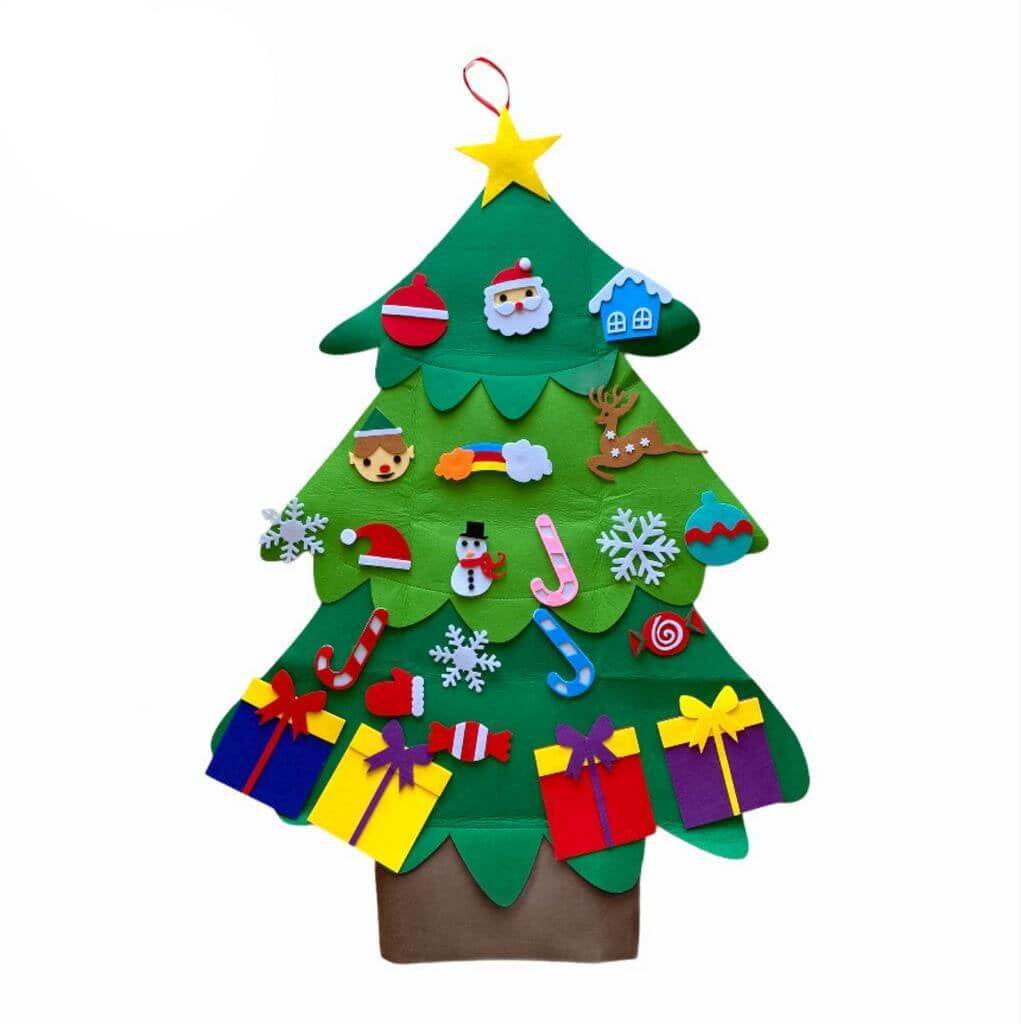 Online Party Supplies DIY Felt Christmas Tree Kit For Kids Xmas Gifts for Toddlers