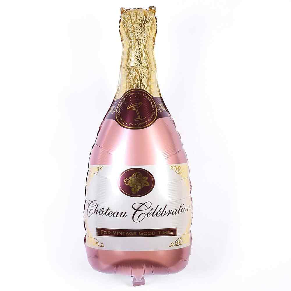 Rose Gold Champagne Bottle Confetti Balloon Bundle (21 pieces)