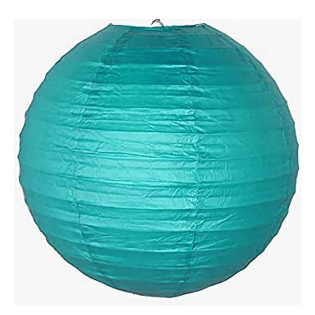 Teal Round Chinese Paper Lantern - 4 Sizes
