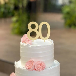 Wooden number 80 happy 80th eighty birthday Cake Topper