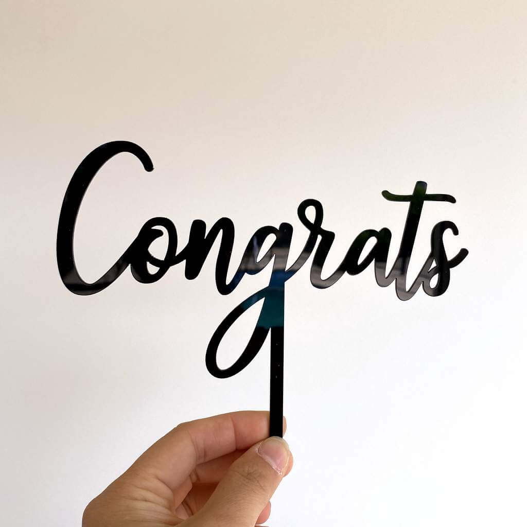 Acrylic Black Congrats Cake Topper
