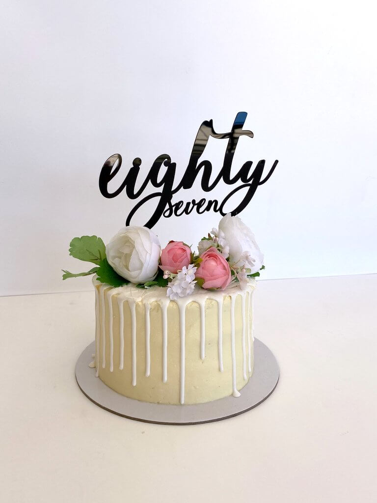Acrylic Black 'eighty seven' Birthday Cake Topper