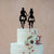 Black Acrylic Mr & Mrs Cowboy Cowgirl Holding Hand Horse Riding Cake Topper - Country Western Wedding Cake Decorations