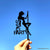 Black Acrylic Silhouette Sexy Dancer Stag Party Cake Topper