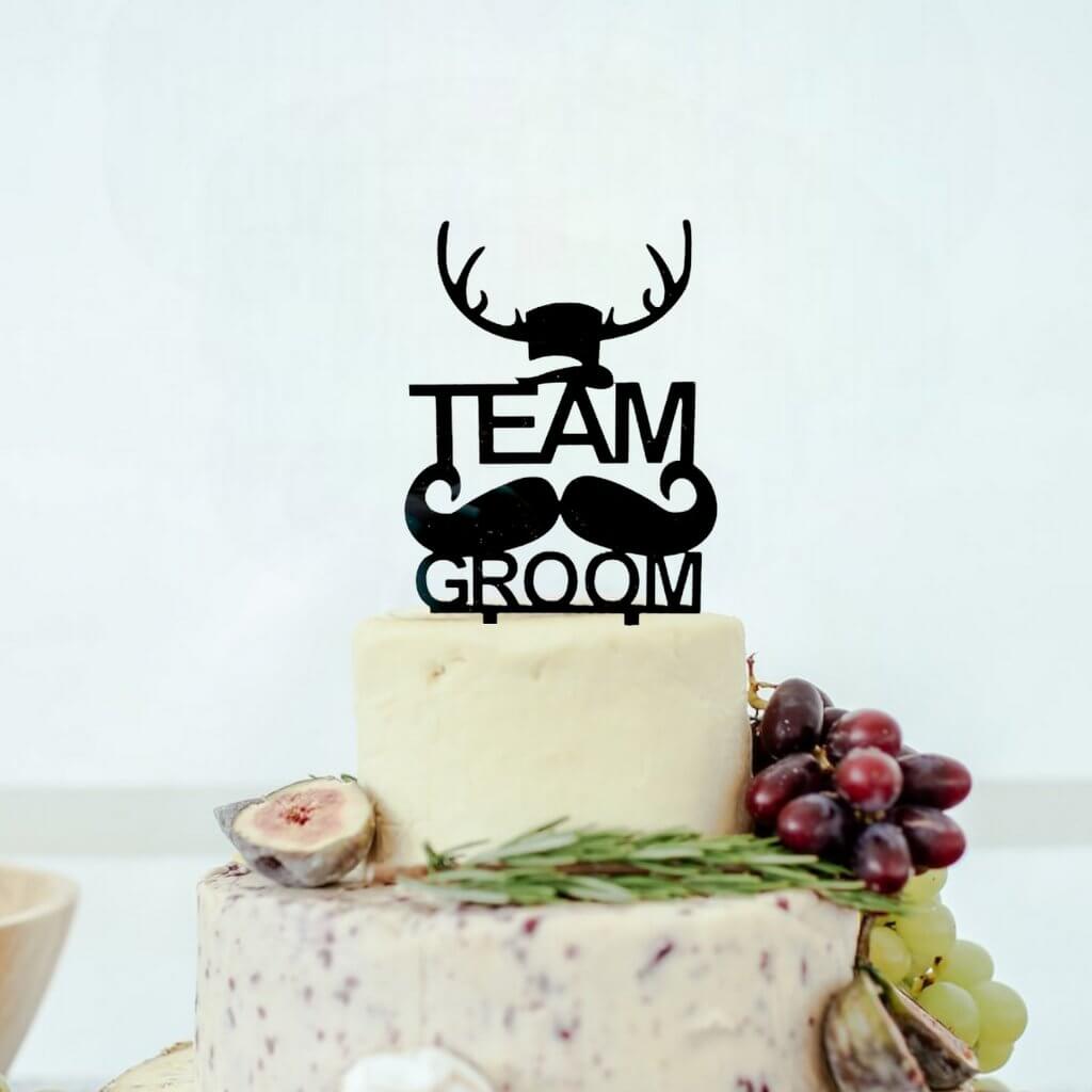 online party supplies australia black acrylic team groom stag do bachelor party cake topper