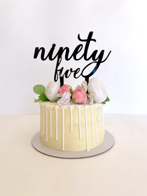 Acrylic Black 'ninety five' Birthday Cake Topper