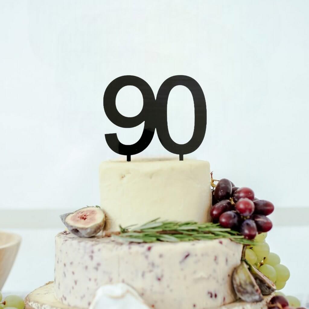 Online Party Supplies Australia Acrylic Black number 90  birthday wedding Cake Topper