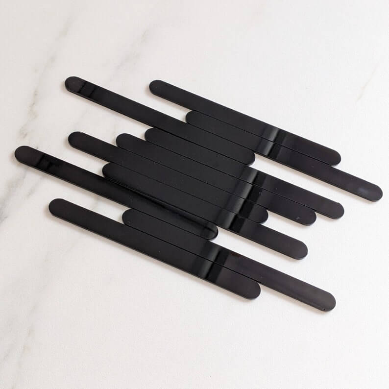 Acrylic Silver Mirror Ice Cream Stick 10 Pack - Baking Tool Supplies and Decorations