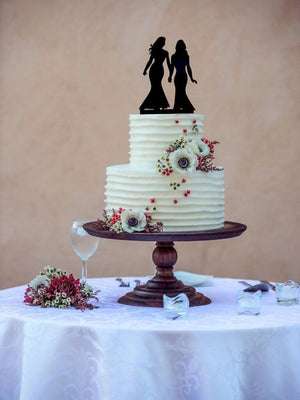 Online Party Supplies Australia Black Silhouette Two Brides Holding Hand Wedding Cake Topper