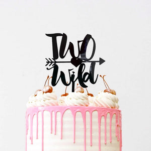 Acrylic Black Two Wild Arrow Birthday Cake Topper second 2nd birthday cake decorations