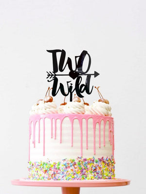 Acrylic Black Two Wild Arrow Birthday Cake Topper second 2nd birthday cake decorations