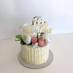 Acrylic Gold Mirror 60 & Fabulous Cake Topper