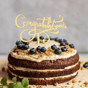 Acrylic Gold Mirror 'Congratulations' Cake Topper