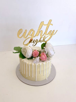 Acrylic Gold Mirror 'eighty eight' Birthday Cake Topper