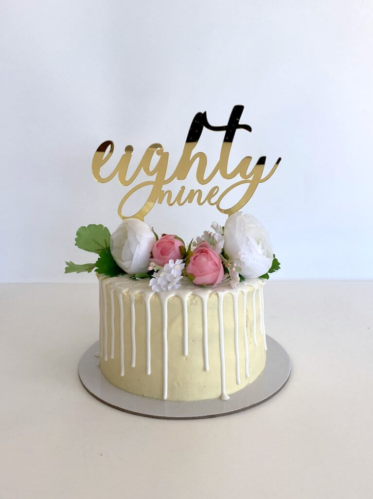 Acrylic Gold Mirror 'eighty nine' Birthday Cake Topper