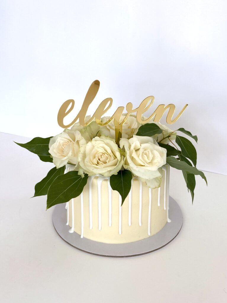 Acrylic Gold Mirror 'eleven' Cake Topper